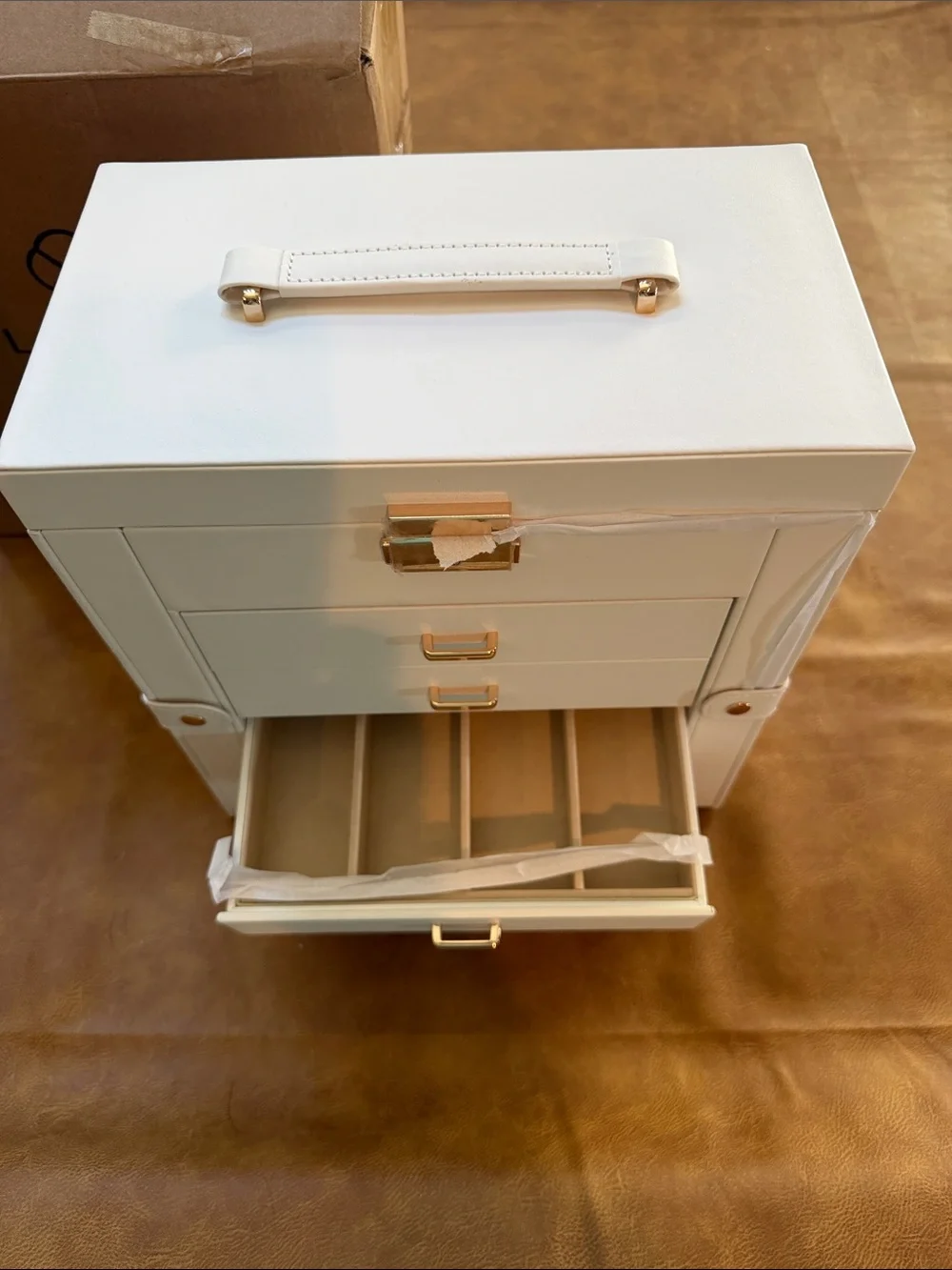 NIB VLANDO Large Jewelry Box, 6 Layer Storage Organizer, Removable Dividers